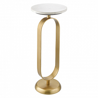 Столик приставной Svein, Ø25,5 см, мрамор/золотой