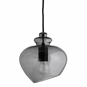 Лампа подвесная Grace, 25хØ21 см, дымчатое стекло, черный цоколь