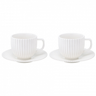Набор из двух чайных пар белого цвета из коллекции Edge, 250мл