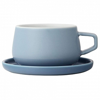 Чашка чайная с блюдцем Viva Scandinavia, Ella, 250 мл, голубая