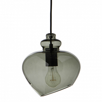 Лампа подвесная Grace, 25хØ21 см, зеленое дымчатое стекло, черный цоколь