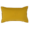 Изображение товара Чехол на подушку из фактурного хлопка горчичного цвета с контрастным кантом из коллекции Essential, 30х50 см