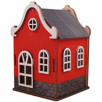Домик декоративный Шведский домик, 15 см, красный