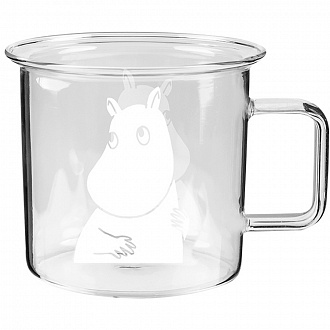 Кружка стеклянная Moomin, Муми-Тролль, 350 мл, прозрачная