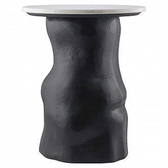 Столик кофейный Bired, Ø41 см, черный/белый