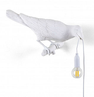 Светильник настенный Bird Lamp Looking Right, белый