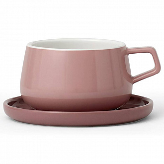 Чашка чайная с блюдцем Viva Scandinavia, Ella, 250 мл, розово-коричневая