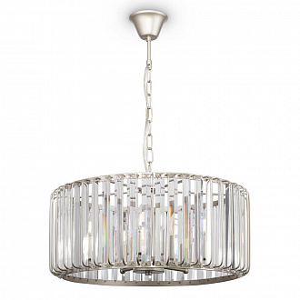 Светильник подвесной Crystal, Esme, 5 ламп, Ø51х27 см, матовое серебро