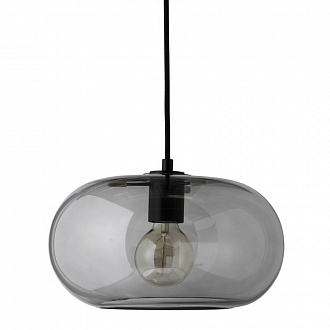 Лампа подвесная Kobe, 17хØ30 см, дымчатое стекло, черный цоколь, шнур 250 см
