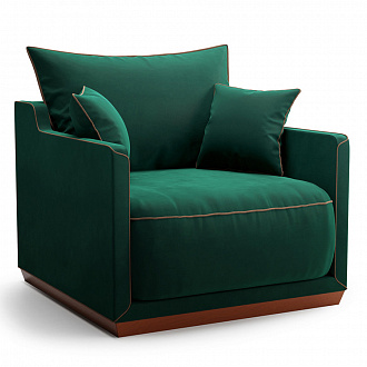 Кресло Soho, береза тобакко/зеленое