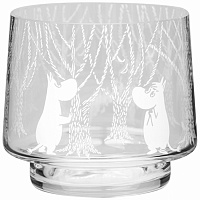 Изображение товара Подсвечник стеклянный Moomin, В лесу, 8 см