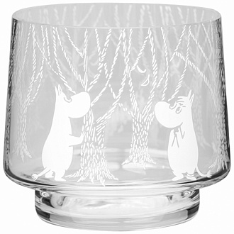 Подсвечник стеклянный Moomin, В лесу, 8 см