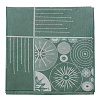 Изображение товара Скатерть из хлопка зеленого цвета с рисунком Ледяные узоры из коллекции New Year Essential, 180х180см