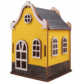 Домик декоративный Шведский домик, 15 см, желтый