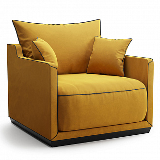 Кресло Soho, черная береза/желтое