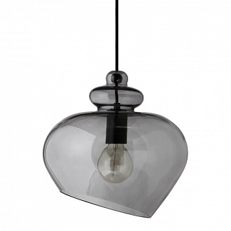 Лампа подвесная Grace, 31,5хØ30 см, дымчатое стекло, черный цоколь