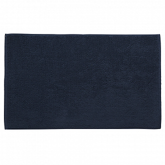 Коврик для ванной ворсовый из чесаного хлопка темно-синего цвета из коллекции Essential, 50х80 см