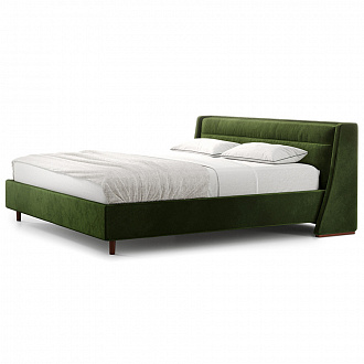 Кровать Iris 420, 225х229х90 см, темная береза/зеленая