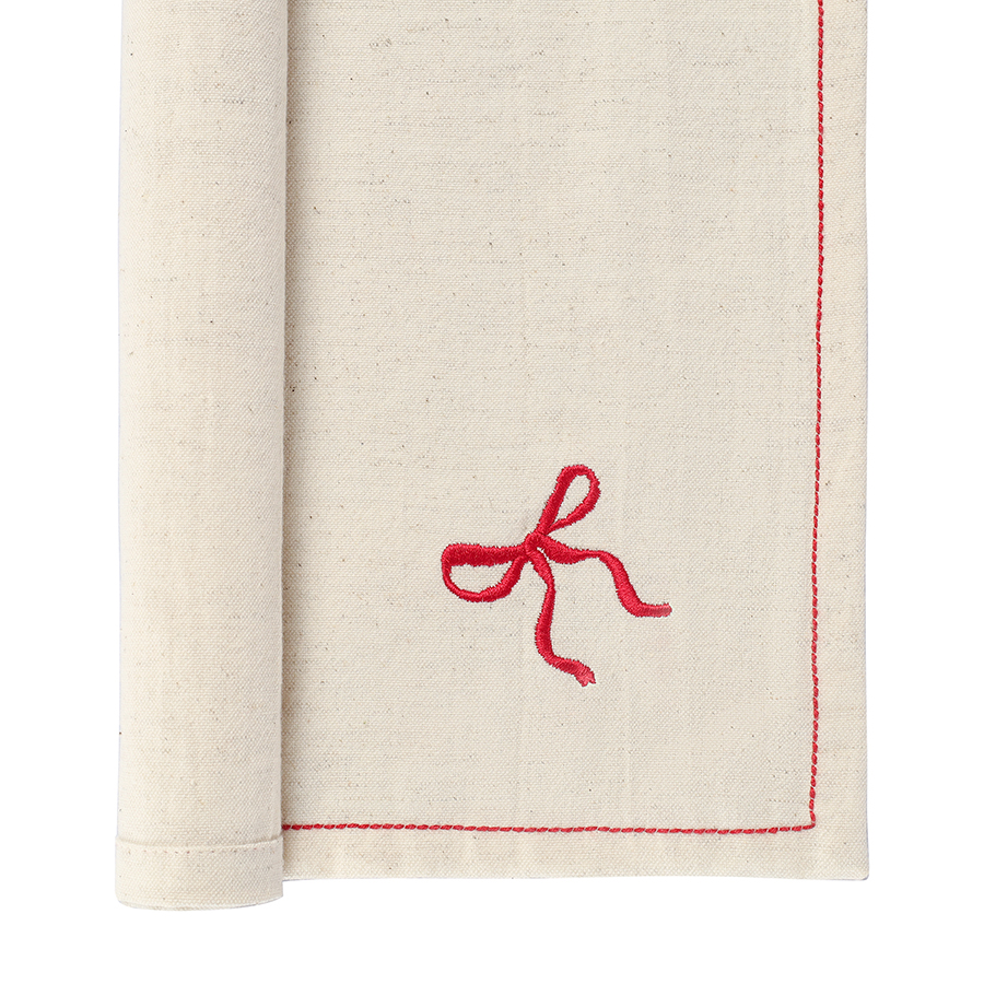 Изображение товара Салфетка сервировочная Fancy Bows бежевого цвета из коллекции Essential, 45х45 см