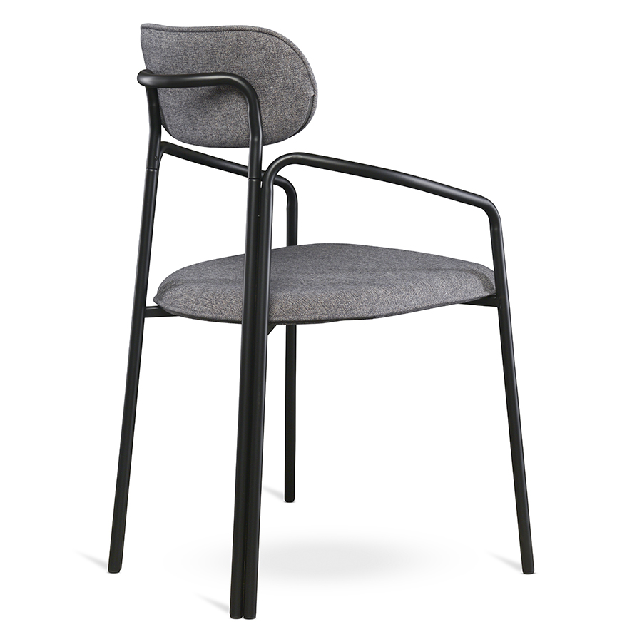 Изображение товара Набор из 2 стульев Ror, Round, рогожка, черный/серый