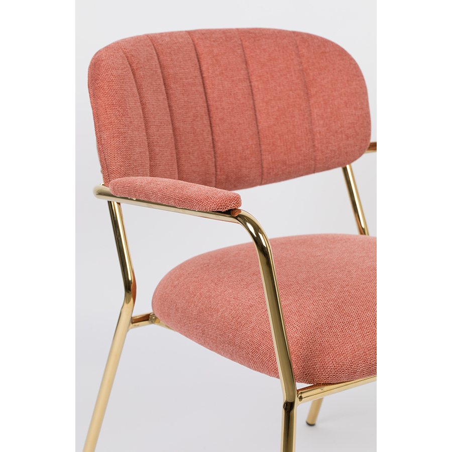 Изображение товара Лаунж-кресло с подлокотниками White label living, Jolien, 69,5х61х73 см, розовое