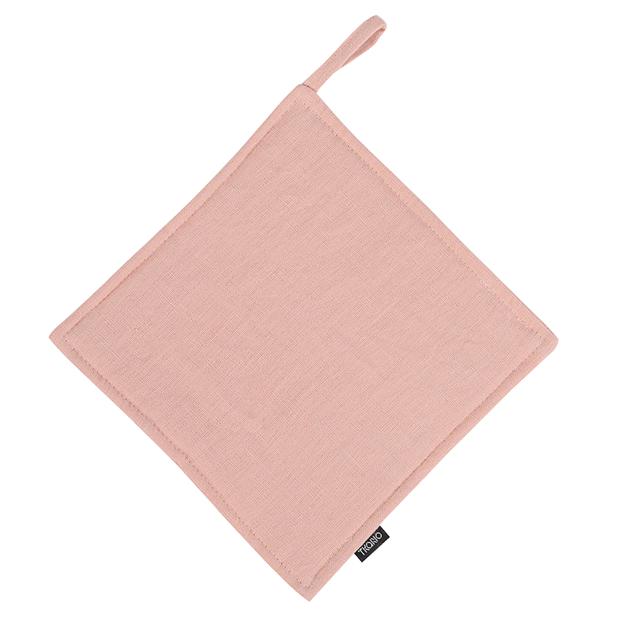 Изображение товара Прихватка из умягченного льна розово-пудрового цвета из коллекции Essential, 22х22 см