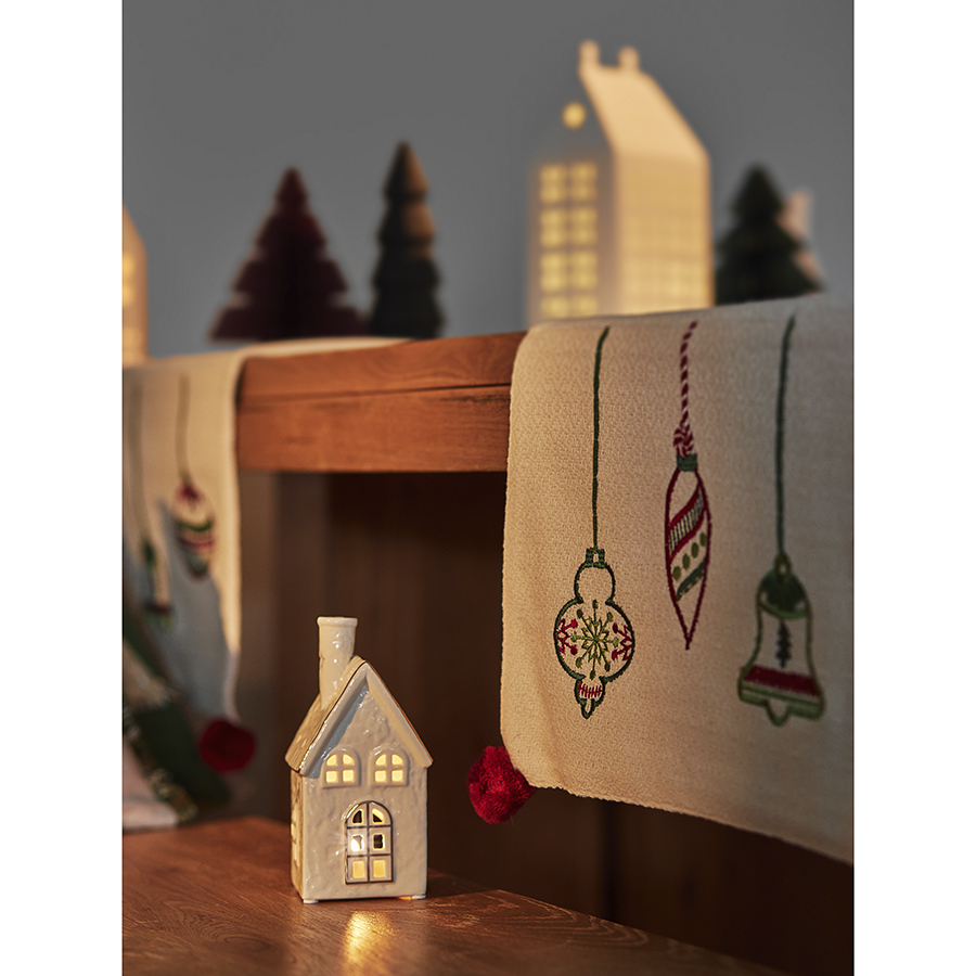 Изображение товара Дорожка с вышивкой Christmas decorations из коллекции New Year Essential, 45х150 см