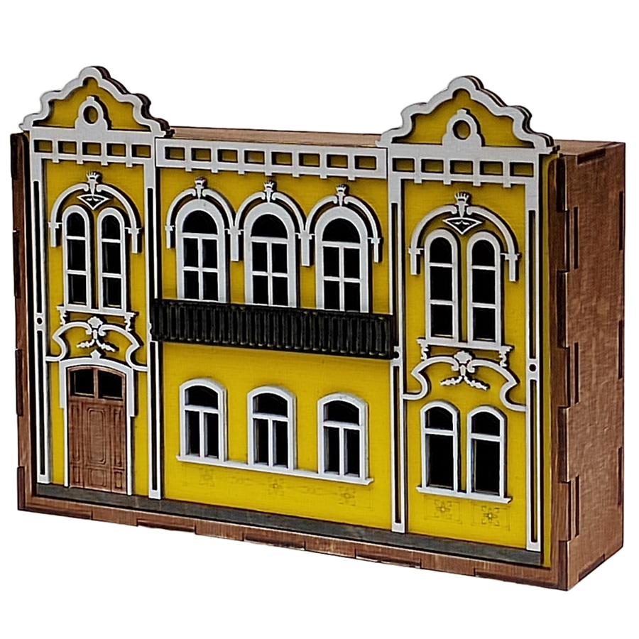 Изображение товара Шкатулка-домик Паттернхаус, 17 см, желтый