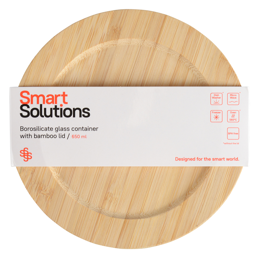 Изображение товара Контейнер для запекания и хранения Smart Solutions с крышкой из бамбука, 650 мл