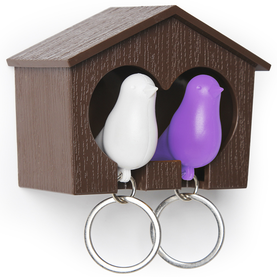 Изображение товара Держатель для ключей Duo Sparrow, коричневый/белый/фиолетовый