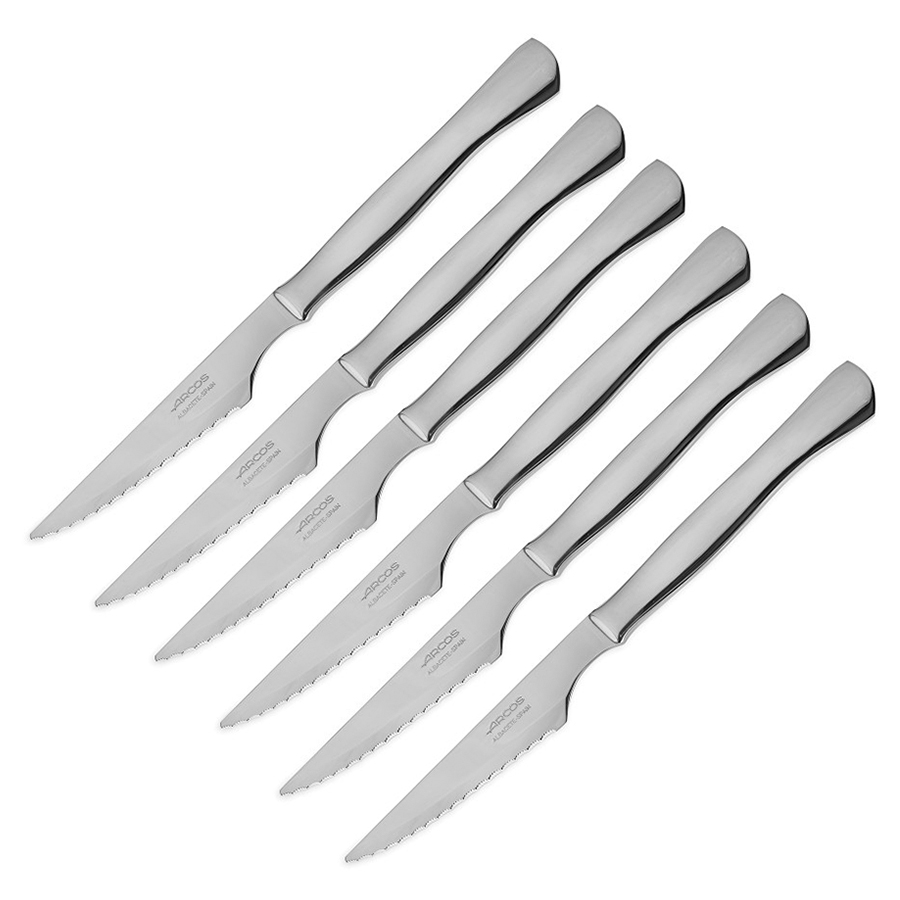 Изображение товара Набор столовых ножей для стейка Steak Knives, рукоять нержавеющая сталь, 6 шт.