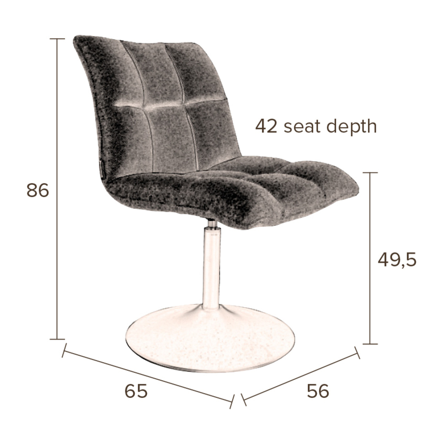 Изображение товара Кресло Dutchbone, Mini Bar, 56x65x86 см, серое