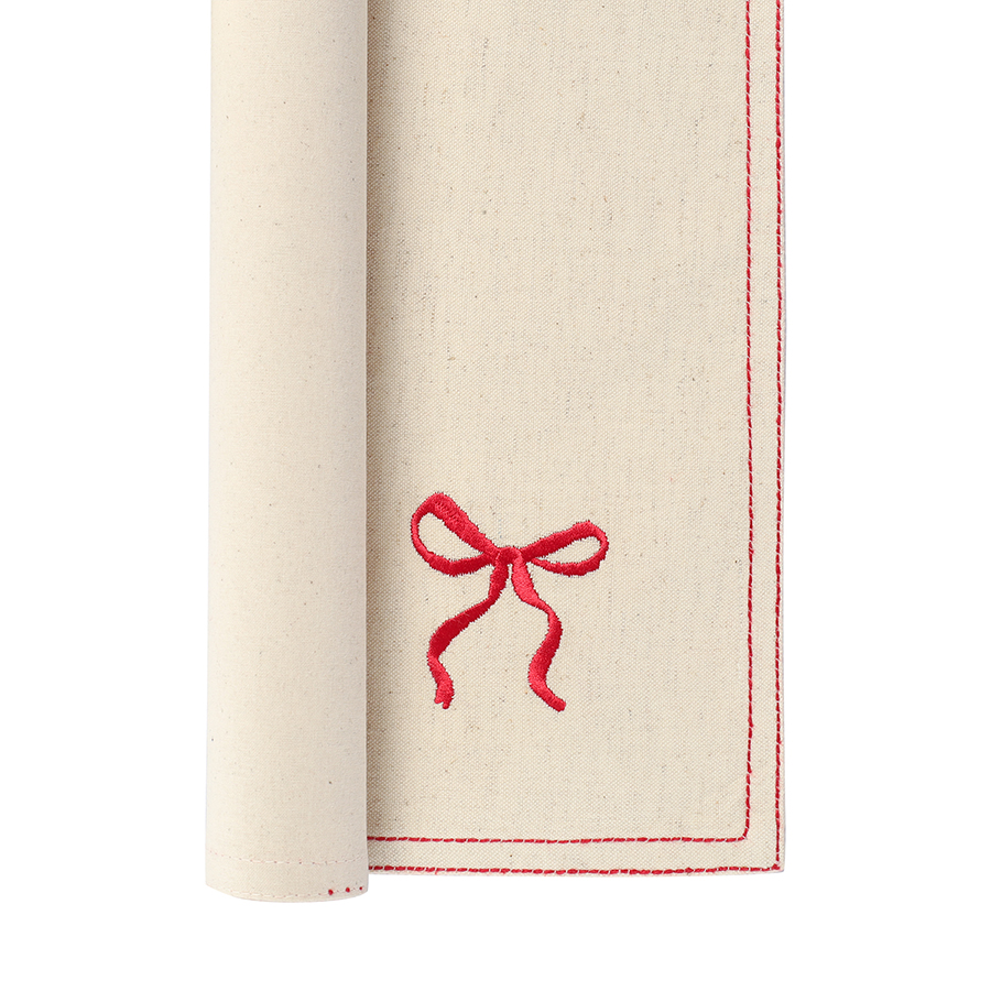 Изображение товара Салфетка под приборы Fancy Bows бежевого цвета из коллекции Essential, 35х45 см