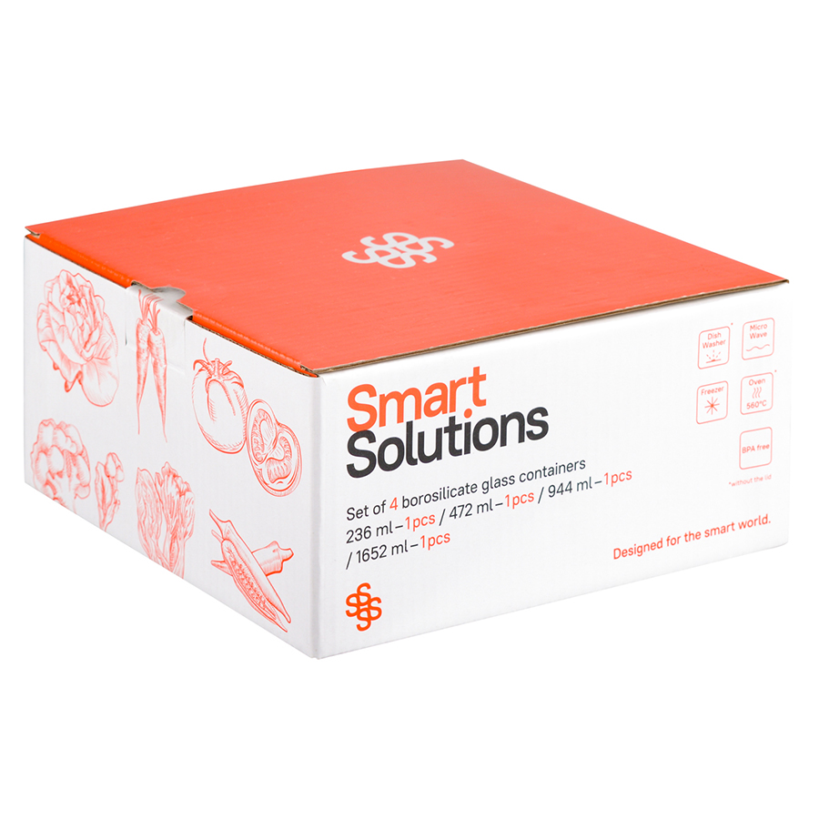 Изображение товара Набор контейнеров для запекания и хранения Smart Solutions Pastel, 4 шт.
