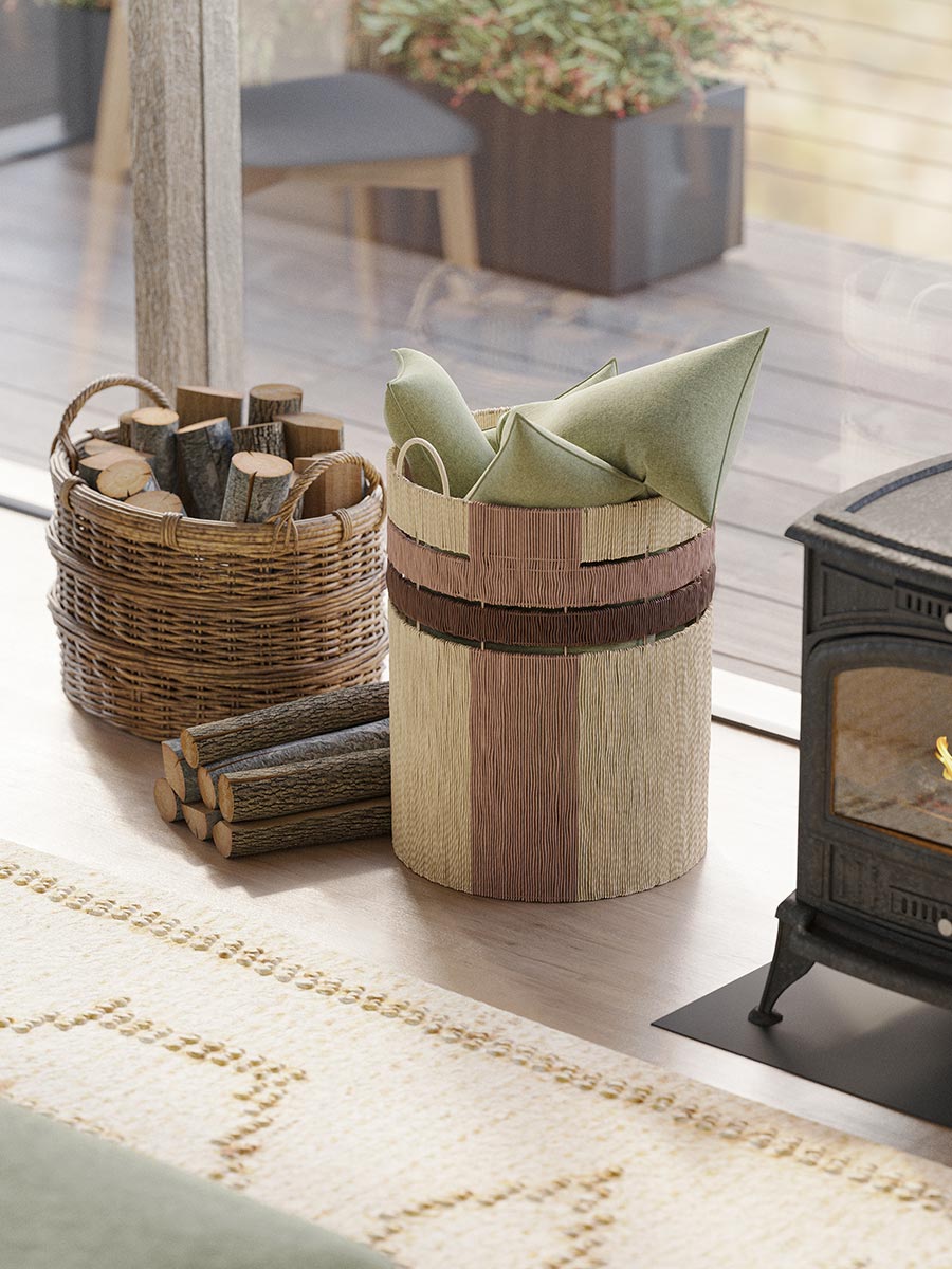 Изображение товара Корзина плетеная Bongo Chocolate из коллекции Ethnic, размер S