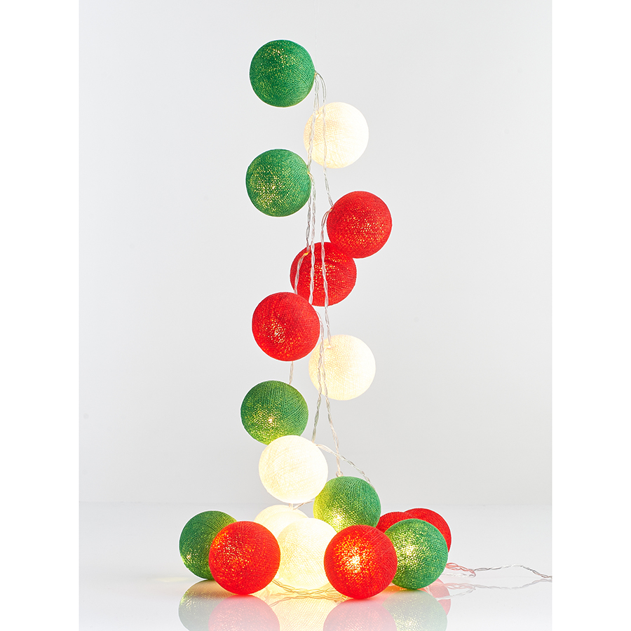 Изображение товара Гирлянда Новый год, шарики, от сети, 20 ламп, 3 м