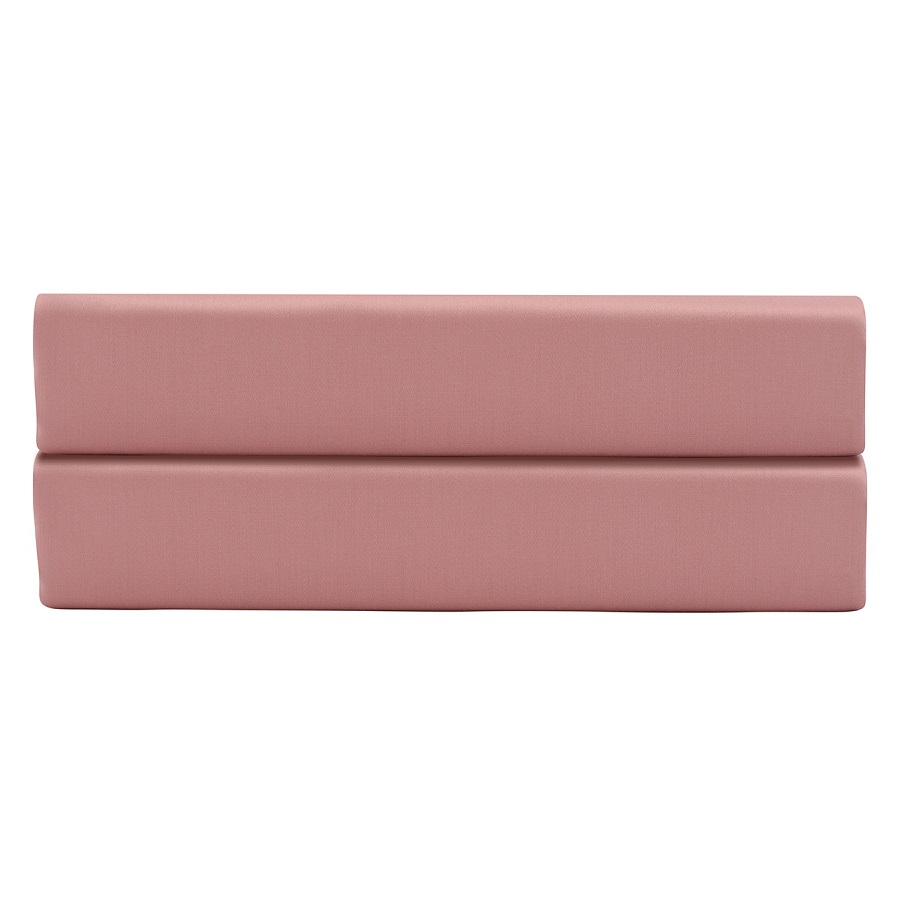 Изображение товара Простыня на резинке из сатина темно-розового цвета из коллекции Essential, 160х200х30 см