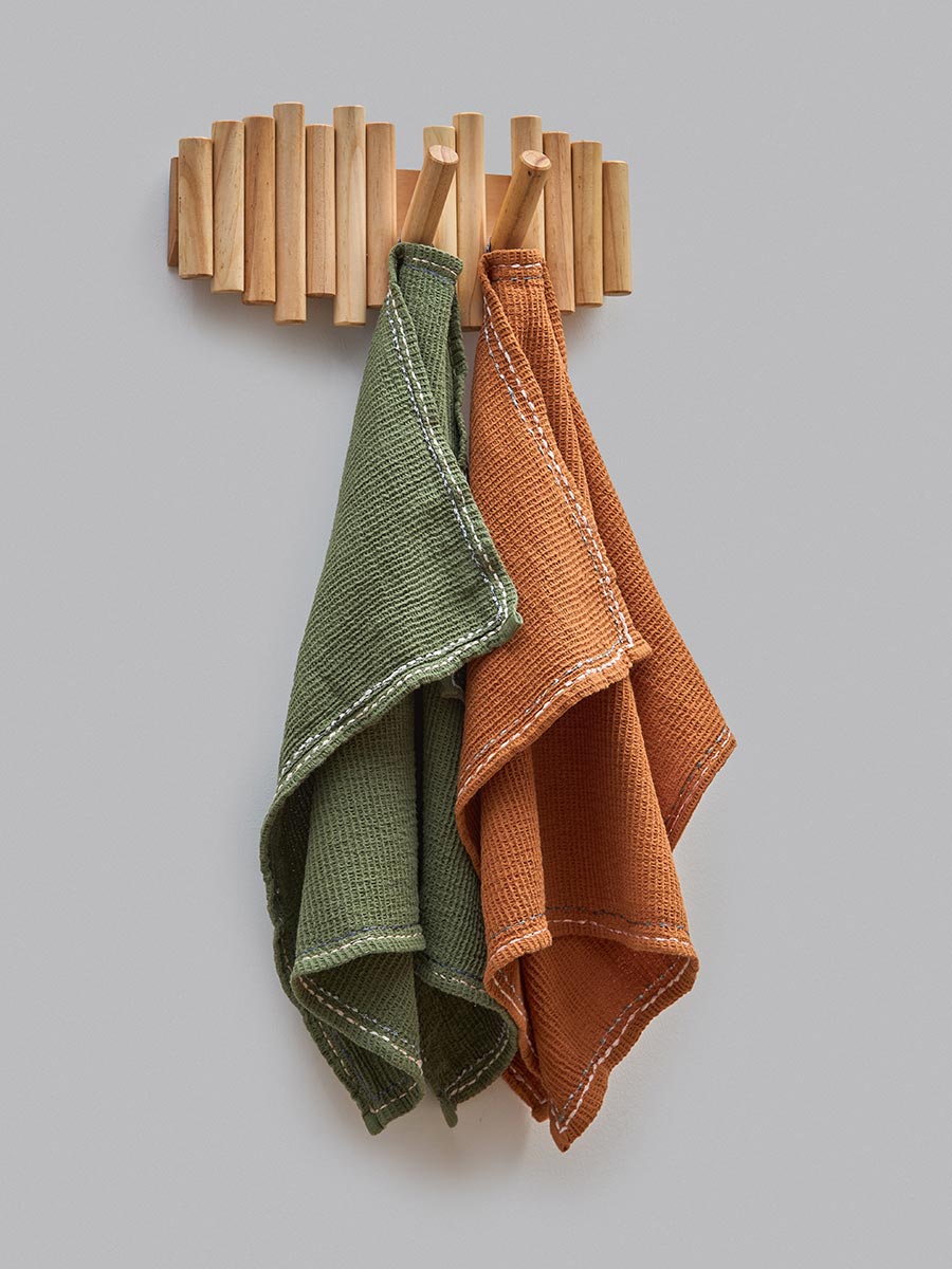 Изображение товара Набор вафельных полотенец с декоративной строчкой из коллекции Essential, 50х70 см