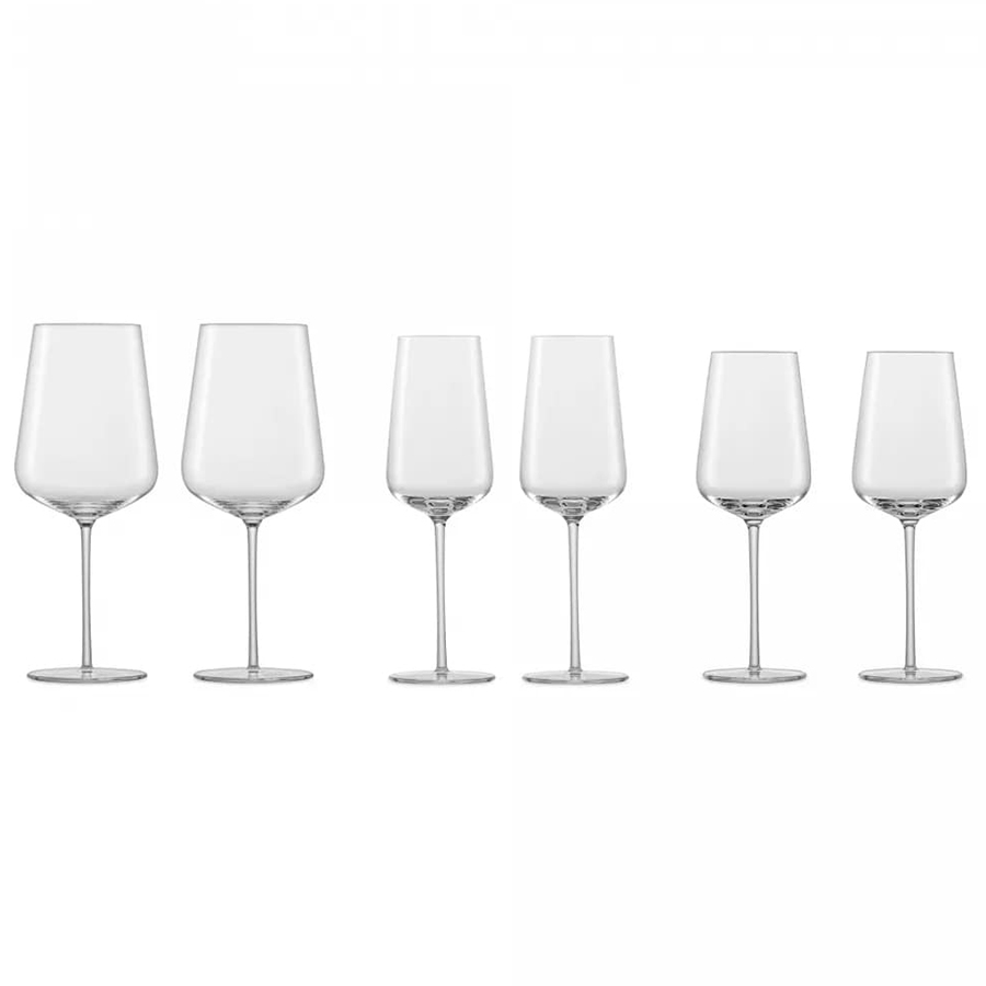 Изображение товара Набор бокалов для красного/белого/шампанского вина Vervino, 742/406/348 мл, 6 шт.