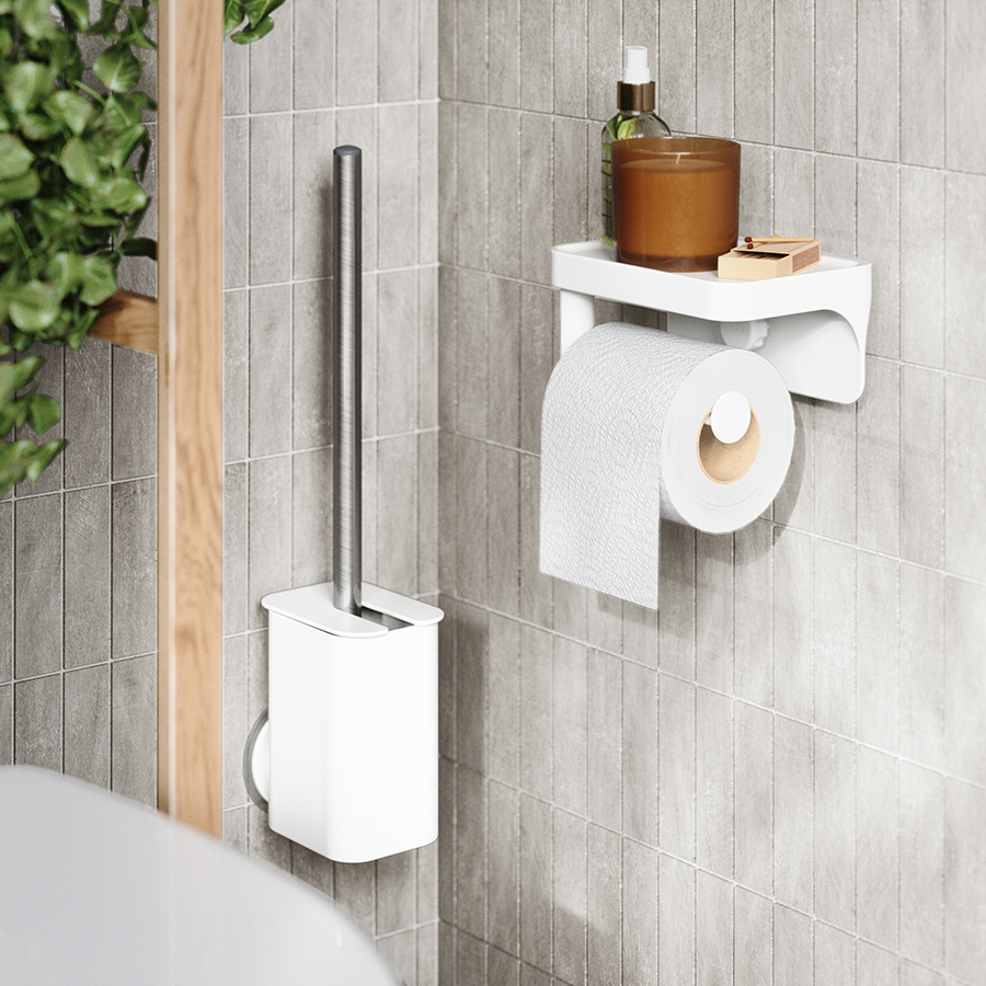 Изображение товара Ершик для туалета с держателем Flex Adhesive, белый