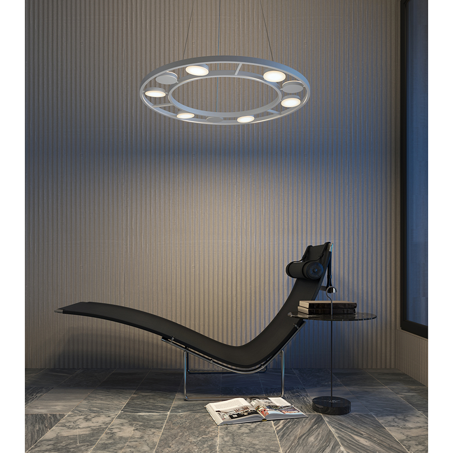 Изображение товара Светильник подвесной Modern, Fad, 9 ламп, Ø80х150 см, матовый белый