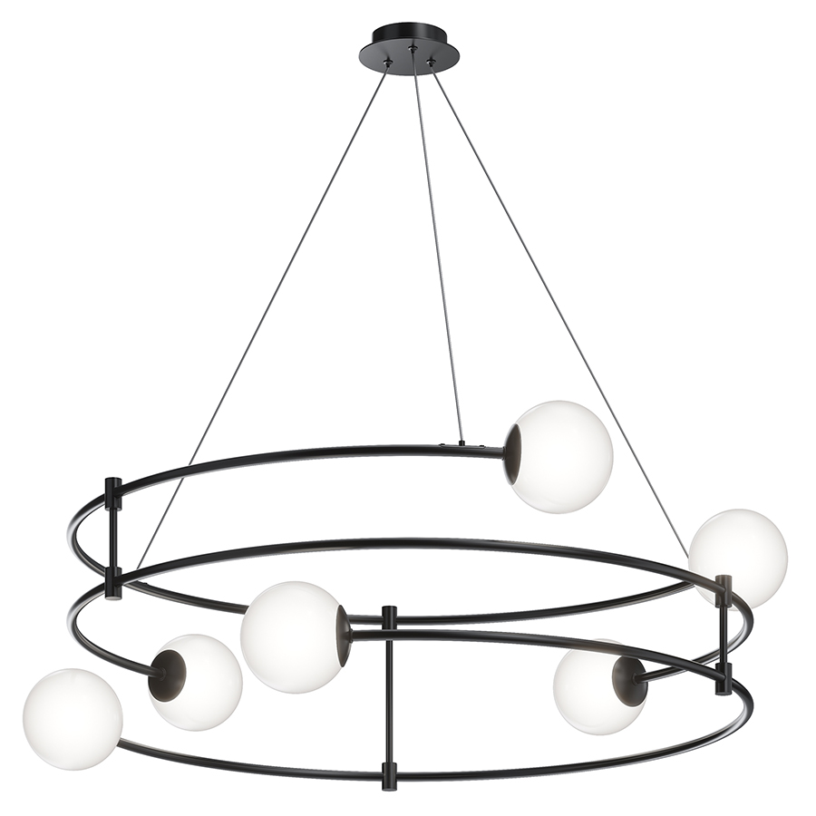 Изображение товара Светильник подвесной Modern, Balance, 6 ламп, Ø81,2х32 см, черный