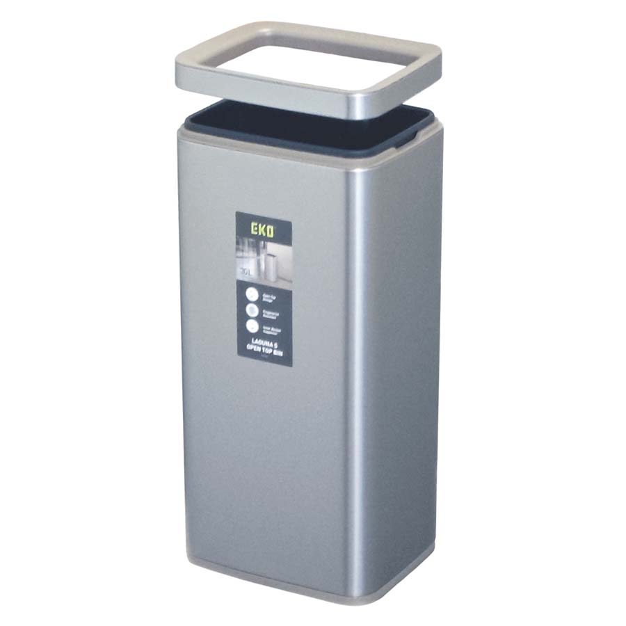 Изображение товара Ведро мусорное Laguna, открытое, нержавеющая сталь, 30 л