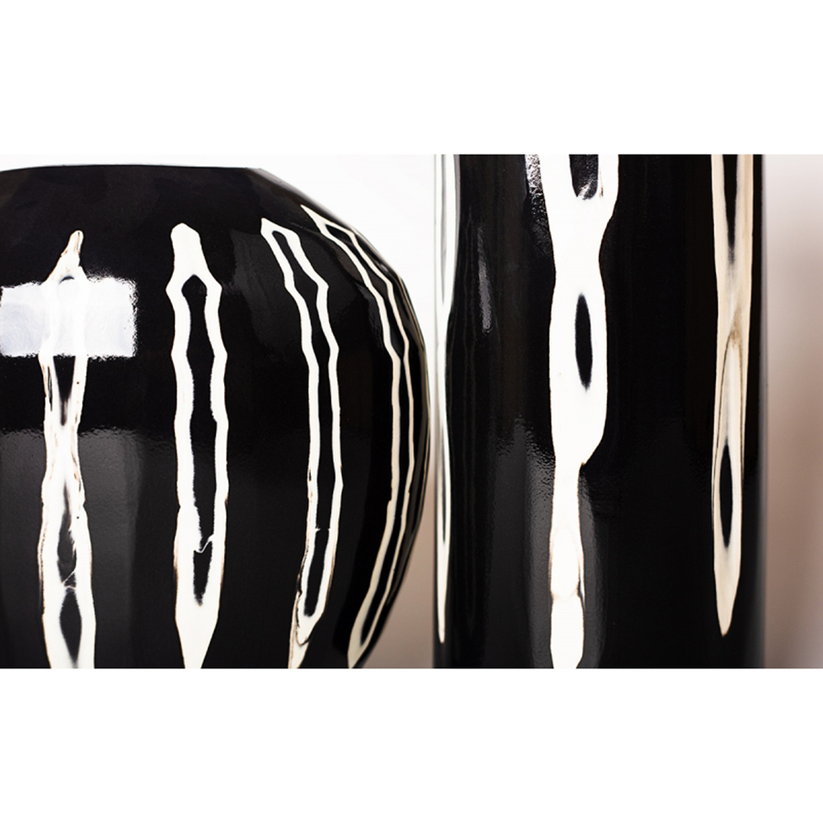 Изображение товара Ваза Большой цилиндр, 40 см, черная/белая