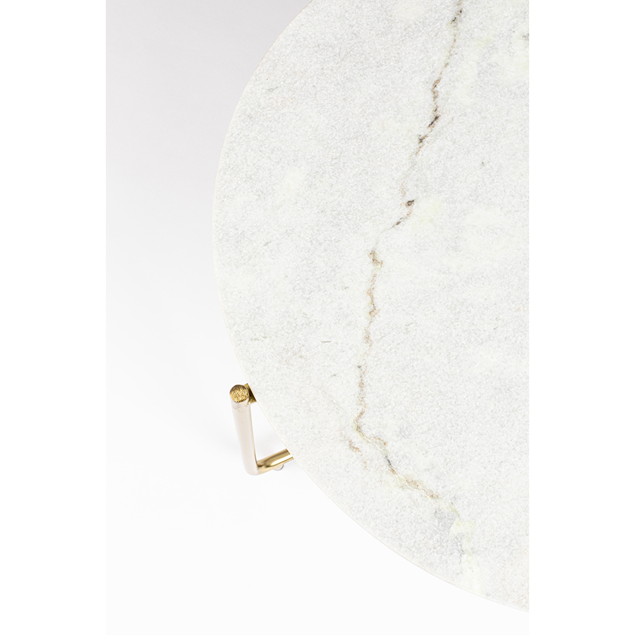Изображение товара Стол кофейный Timpa Marble, Ø70x40 см, белый
