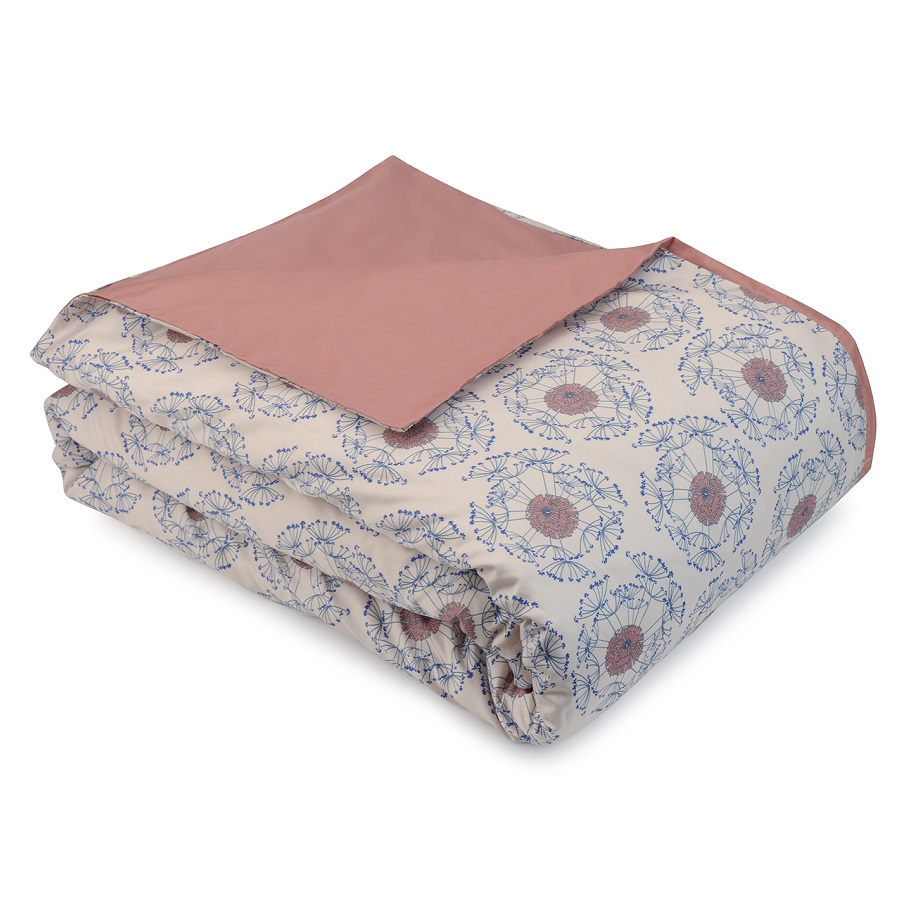Изображение товара Комплект постельного белья из сатина темно-розового цвета с принтом "Воздушный цветок" из коллекции Prairie, 150х200 см