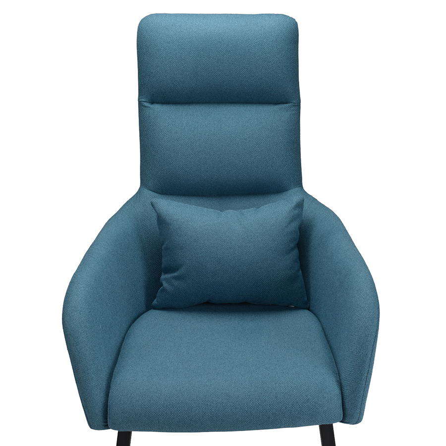 Изображение товара Кресло с подставкой для ног и подушкой Bridjet, рогожка, серо-голубое