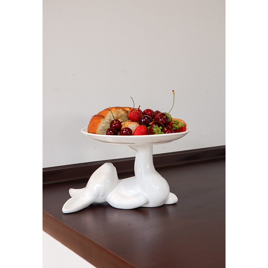 Изображение товара Блюдо Кролики, Классический кролик, 23 см, белый