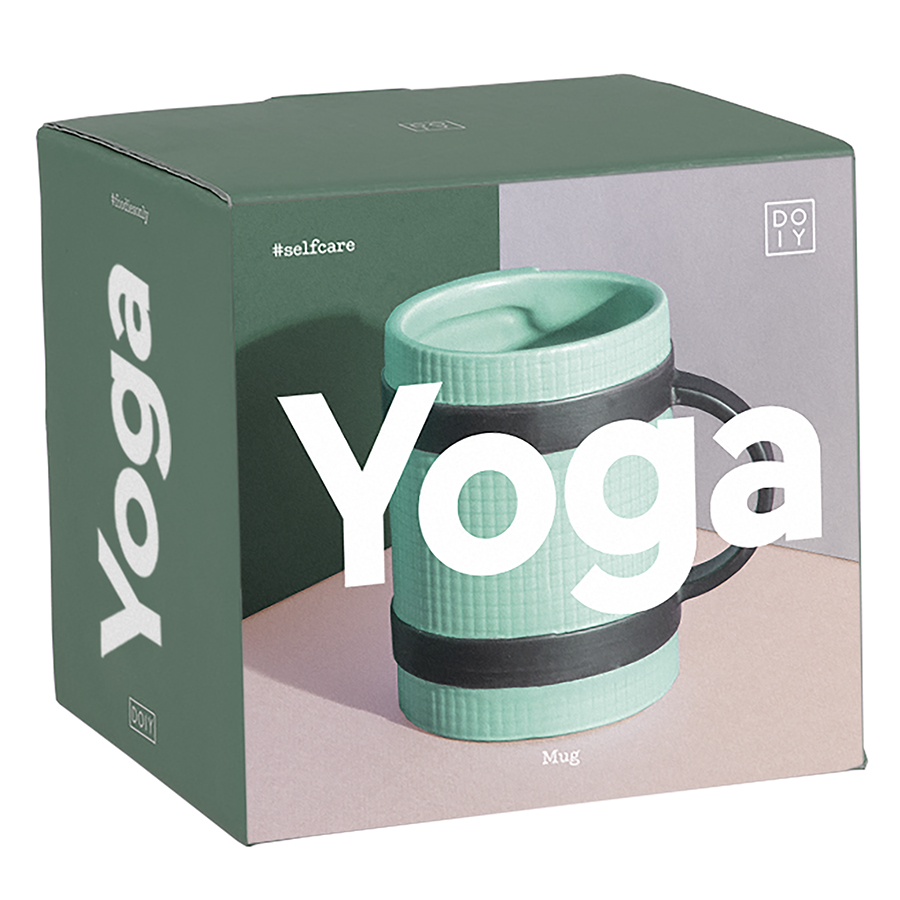 Изображение товара Кружка Doiy, Yoga Mug, зеленая, 12,5x9,5 см