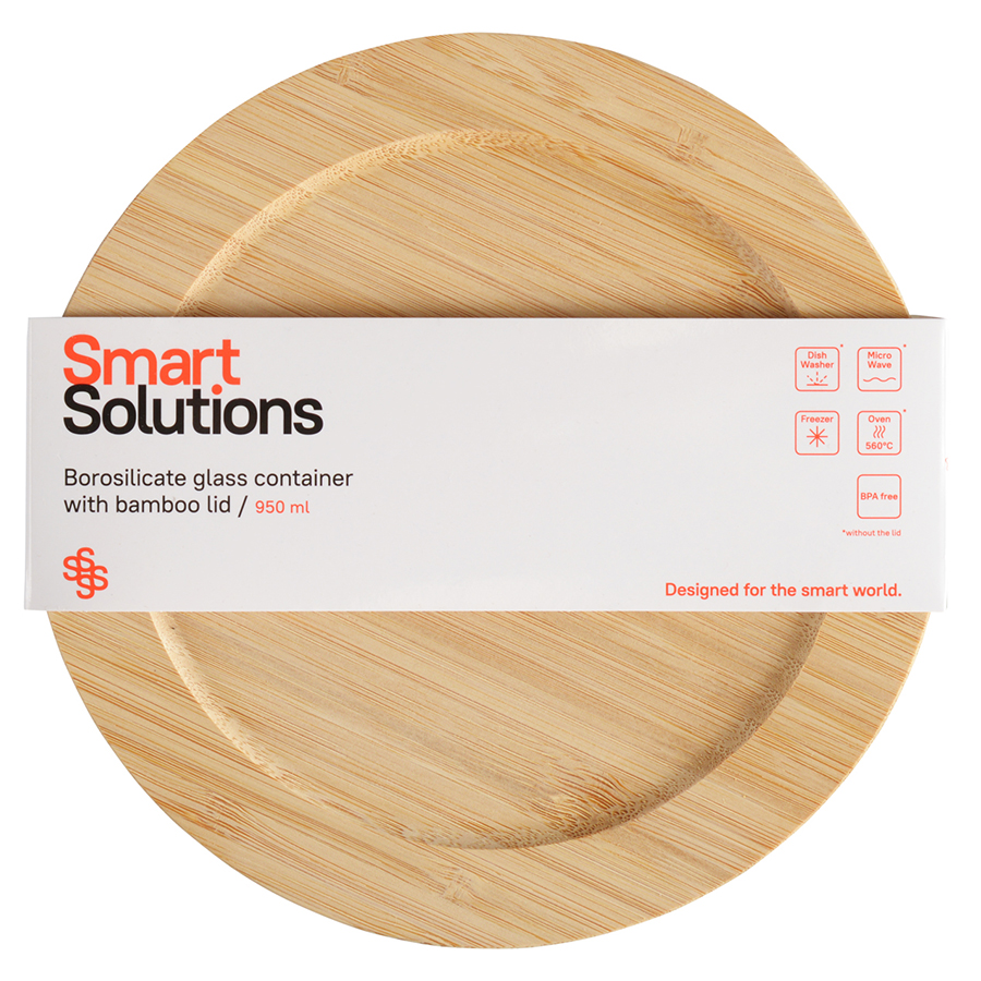 Изображение товара Контейнер для запекания и хранения Smart Solutions с крышкой из бамбука, 950 мл